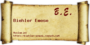 Biehler Emese névjegykártya